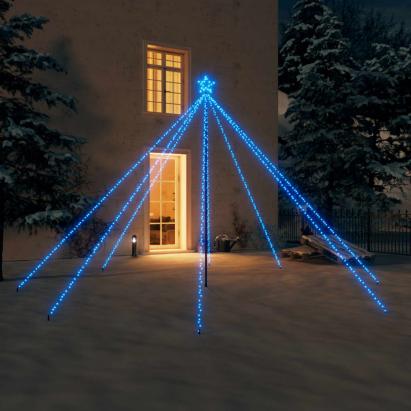 Lumini brad de Crăciun 576 LED-uri albastru 3,6 m int./ext. GartenMobel Dekor