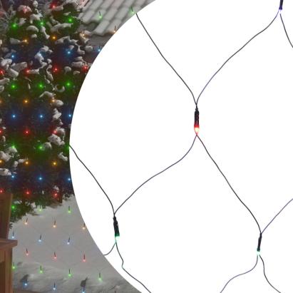 Plasă lumini Crăciun multicolor 4x4 m 544 LED interior/exterior GartenMobel Dekor