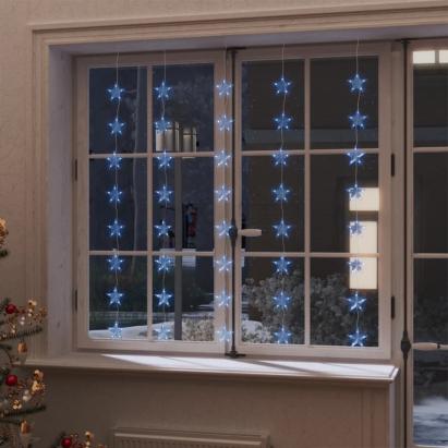 Instalație lumini tip perdea stele 200 LED albastru 8 funcții GartenMobel Dekor