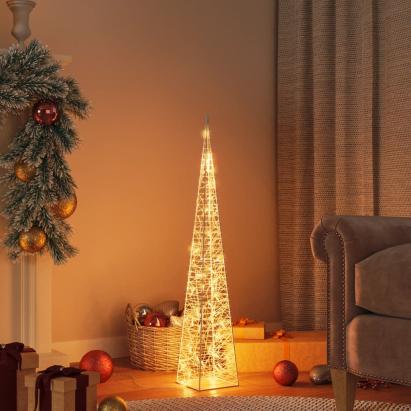Con de lumină cu LED decorativ, alb cald, 90 cm, acril GartenMobel Dekor