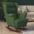 Balansoar cu picioare lemn masiv hevea, verde închis, catifea GartenMobel Dekor