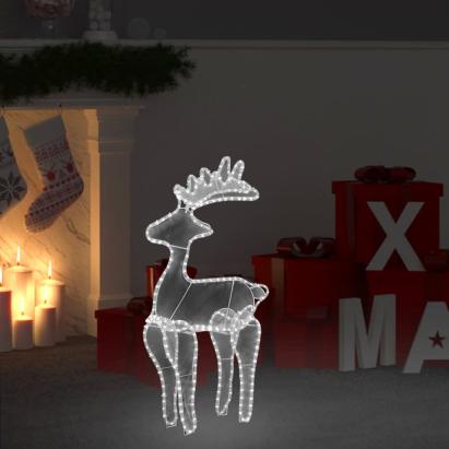 Decorațiune de Crăciun ren, cu plasă, 306 LED-uri, 60x24x89 cm GartenMobel Dekor