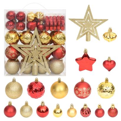 Set globuri de Crăciun, 70 piese, auriu și roșu GartenMobel Dekor