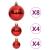 Set globuri de Crăciun, 64 piese, roșu și alb GartenMobel Dekor