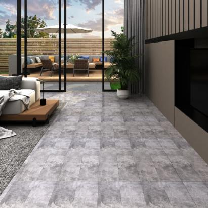 Plăci pardoseală autoadezive, maro ciment, 5,21 m², 2 mm, PVC GartenMobel Dekor