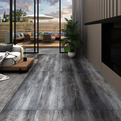 Plăci pardoseală autoadezive, gri lucios, 5,21 m², 2 mm, PVC GartenMobel Dekor