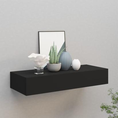 Dulap de perete cu sertar, negru, 60x23,5x10 cm, MDF GartenMobel Dekor