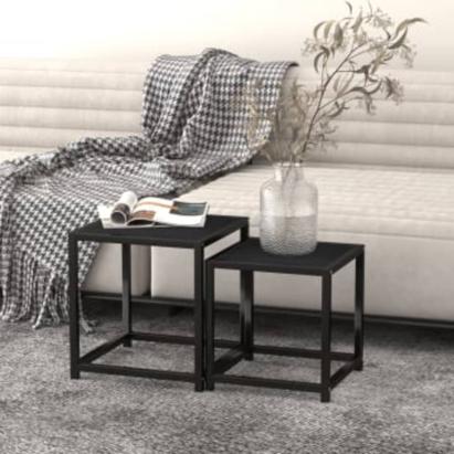 Mese de ceai, 2 buc., negru, MDF GartenMobel Dekor