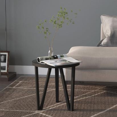 Masă de ceai, negru, Ø35 cm, MDF GartenMobel Dekor