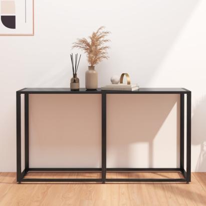 Masă consolă, negru, 140x35x75,5 cm, sticlă securizată GartenMobel Dekor