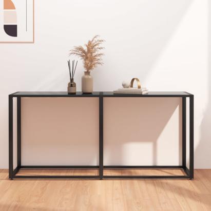 Masă consolă, negru, 160x35x75,5 cm, sticlă securizată GartenMobel Dekor