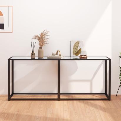 Masă consolă, transparent, 180x35x75,5 cm, sticlă securizată GartenMobel Dekor