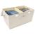 Cutii de depozitare 2 buc. crem 50x30x25 cm material textil GartenMobel Dekor