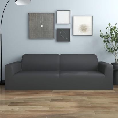 Husă elastică pentru canapea 3 locuri poliester jersey antracit GartenMobel Dekor