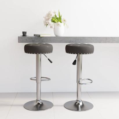 Scaune de bar, 2 buc., negru, material textil GartenMobel Dekor