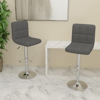 Scaune de bar, 2 buc., gri închis, material textil GartenMobel Dekor