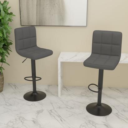 Scaune de bar, 2 buc., gri închis, material textil GartenMobel Dekor