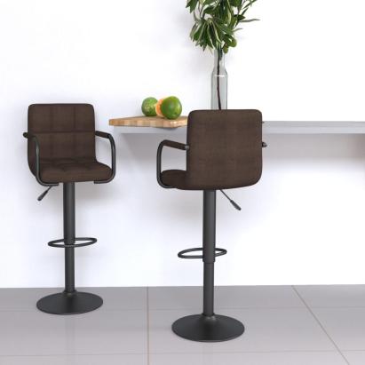 Scaune de bar, 2 buc., maro, material textil GartenMobel Dekor