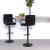 Scaune de bar, 2 buc., negru, material textil GartenMobel Dekor