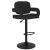Scaune de bar, 2 buc., negru, material textil GartenMobel Dekor