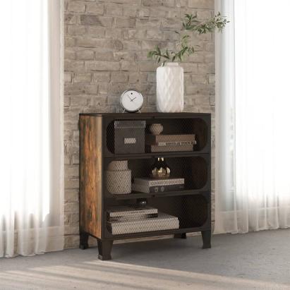Dulap de depozitare ,maro rustic,72x36x82cm,metal și MDF GartenMobel Dekor