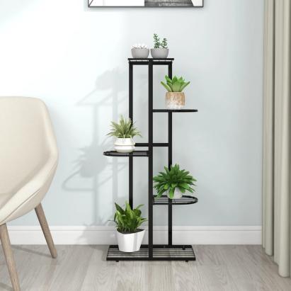 Suport pentru flori cu 5 niveluri, negru, 43x22x98 cm, metal GartenMobel Dekor