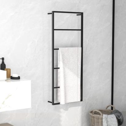 Suport de prosoape, negru, 45x10x115 cm, oțel GartenMobel Dekor