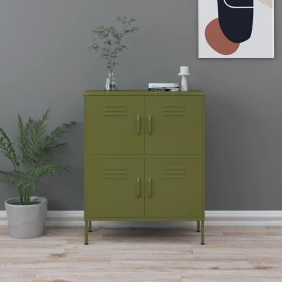 Dulap de depozitare, verde măsliniu, 80x35x101,5 cm, oțel GartenMobel Dekor