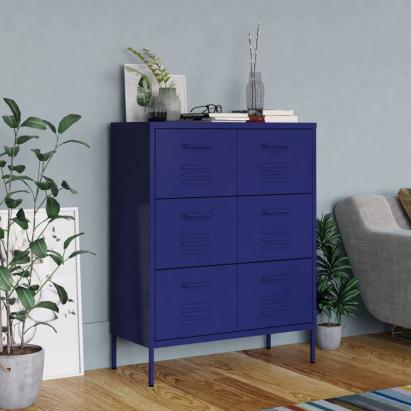 Dulap cu sertare, bleumarin, 80x35x101,5 cm, oțel GartenMobel Dekor