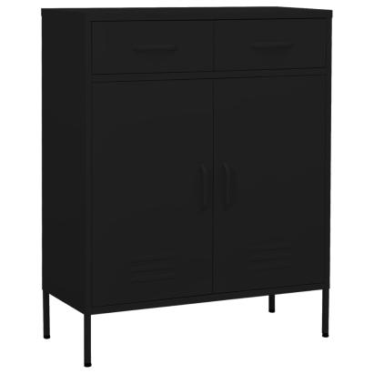 Dulap de depozitare, negru, 80x35x101,5 cm, oțel GartenMobel Dekor