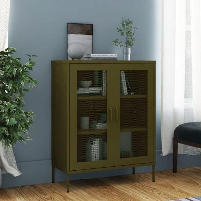 Dulap de depozitare, verde măsliniu, 80x35x101,5 cm, oțel GartenMobel Dekor