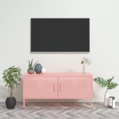 Comodă TV, roz, 105x35x50 cm, oțel GartenMobel Dekor
