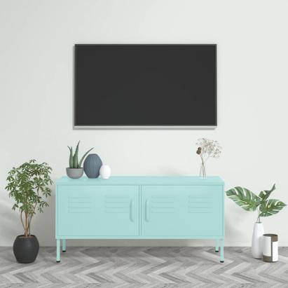 Comodă TV, verde mentă, 105x35x50 cm, oțel GartenMobel Dekor