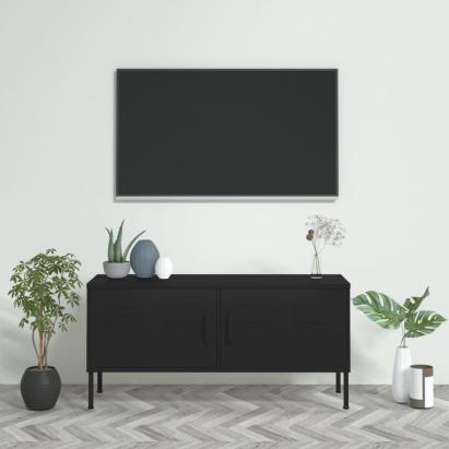 Comodă TV, negru, 105x35x50 cm, oțel GartenMobel Dekor