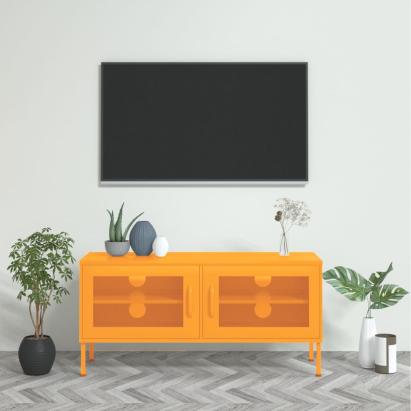 Comodă TV, galben muștar, 105x35x50 cm, oțel GartenMobel Dekor