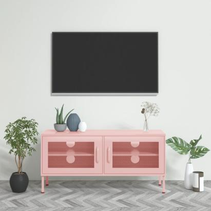 Comodă TV, roz, 105x35x50 cm, oțel GartenMobel Dekor