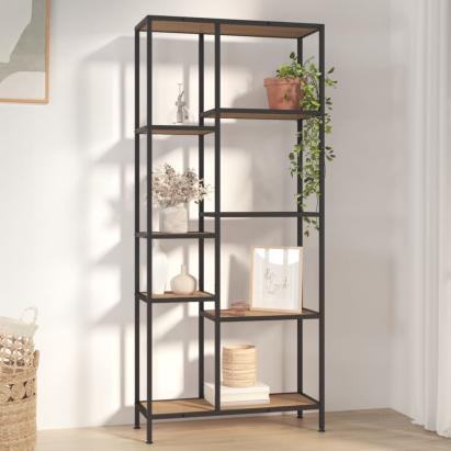 Bibliotecă, 80x30x180 cm, oțel și lemn prelucrat GartenMobel Dekor