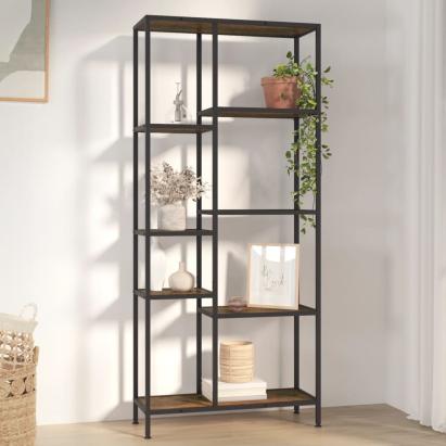 Bibliotecă, 80x30x180 cm, oțel și lemn prelucrat GartenMobel Dekor