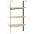 Raft înclinat cu 3 niveluri maro deschis / negru 64x35x120,5 cm GartenMobel Dekor