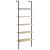 Raft înclinat cu 5 niveluri maro deschis / negru 64x35x185 cm GartenMobel Dekor