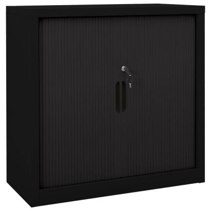 Dulap cu ușă glisantă, negru, 90x40x90 cm, oțel GartenMobel Dekor