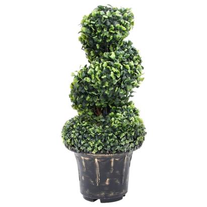 Plantă artificială de cimișir cu ghiveci, verde, 59 cm, spirală GartenMobel Dekor