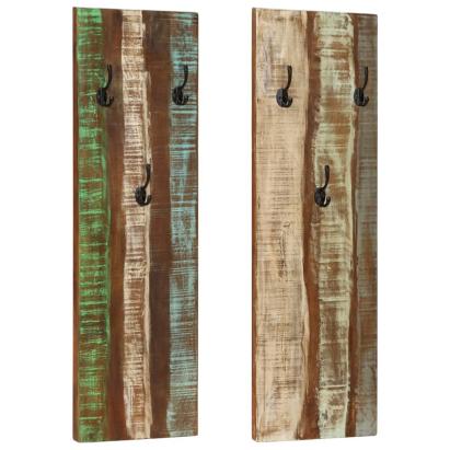 Cuier de haine de perete 2 buc. 36x3x110 cm lemn masiv reciclat GartenMobel Dekor