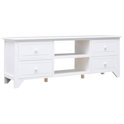 Comodă TV,alb, 108x30x40 cm, lemn masiv de paulownia GartenMobel Dekor