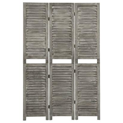 Separator cameră cu 3 panouri, gri, 106,5x166 cm, lemn masiv GartenMobel Dekor