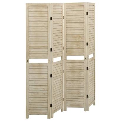 Paravan de cameră cu 4 panouri 140x165 cm lemn masiv Paulownia GartenMobel Dekor