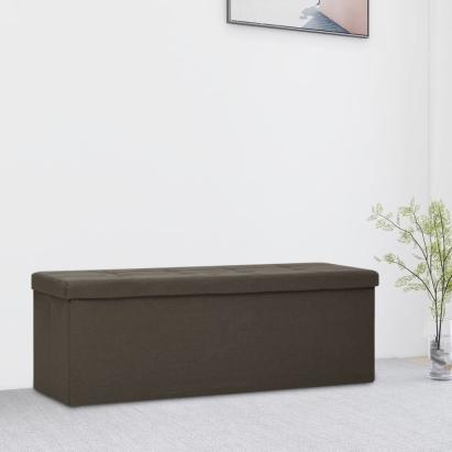Bancă de depozitare pliabilă, maro închis, imitație de pânză GartenMobel Dekor