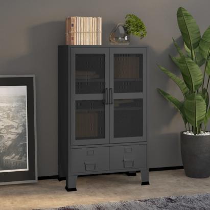 Dulap industrial de depozitare, antracit, 70x40x115 cm, metal GartenMobel Dekor
