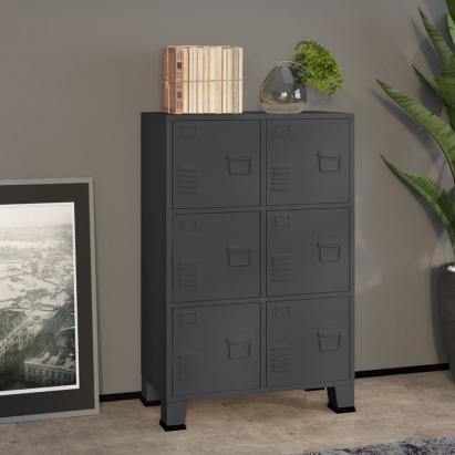 Dulap industrial de depozitare, antracit, 75x40x115 cm, metal GartenMobel Dekor