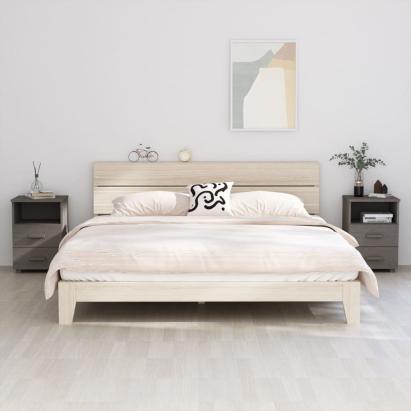 Noptiere HAMAR, 2 buc, gri deschis, 40x35x62 cm, lemn masiv GartenMobel Dekor
